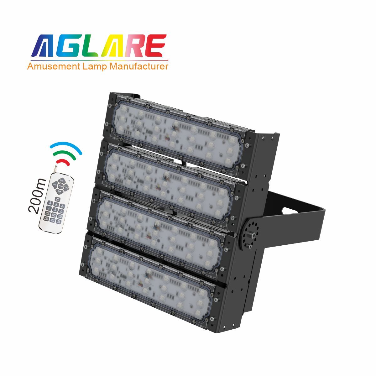 200W RGB彩色投光灯,变色户外射灯带遥？仄